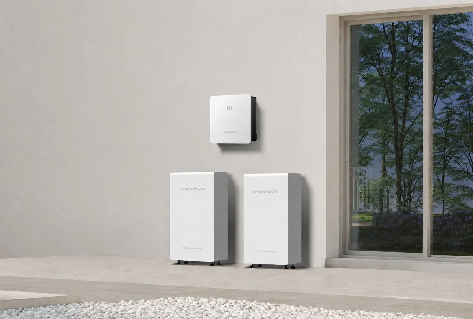 Mango Power battery system with two battery units and inverter